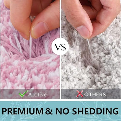 Arotive Microfiber Bathroom Rugs, Shaggy Soft Absorbent Bath Rug, 24x16