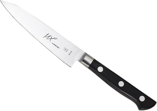 Mercer Culinary MX3 Premium San Mai VG-10 Steel Core Blade Petty Knife, 120mm 5 Inch,Black