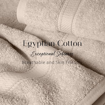 SUPERIOR Egyptian Cotton Ultra Plush & Absorbent, 6 Piece Set, Stone