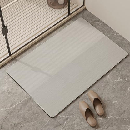 Mecko Bath Mat Ultra Thin Light Grey, 17"x27.5"