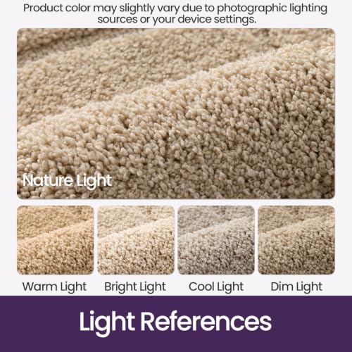 DEXI Bathroom Rugs 36x24, Non-Slip and Absorbent Bath Mat, Beige