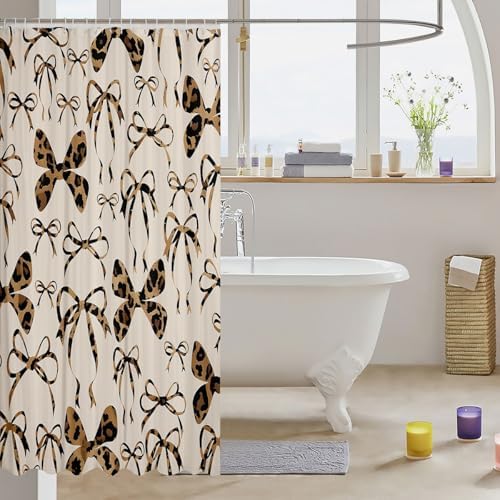 jejeloiu Cute Bowknot Shower Curtain 72"x72" Bathroom