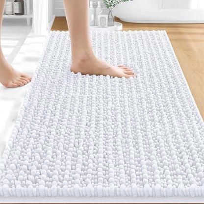 OLANLY Bathroom Rugs 30x20, Thick Soft Absorbent Chenille Bath Rugs
