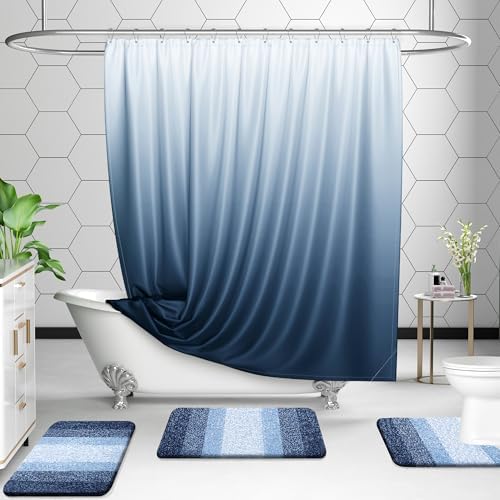 OLANLY Microfiber Bathroom Rugs Sets 3 Piece, 47"x20"+24"x16"+24"x20"