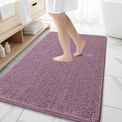 OLANLY Large Bathroom Rugs 59x35, Extra Soft Absorbent Chenille Bath Rugs