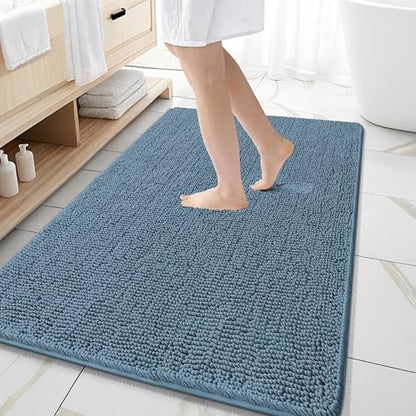 OLANLY Large Bathroom Rugs 59x35, Extra Soft Absorbent Chenille Bath Rugs