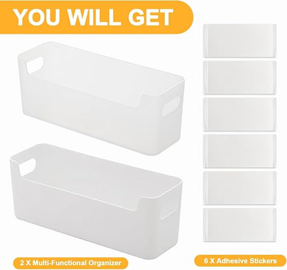 2 Pcs Kitchen Cabinet Door Organizer,Adhesive Mount Inside Cabinet Door Storage,Under Sink Door Storage Shelf for Kitchen,Bathroom,Office,Garage,Craft Room(Transparent)