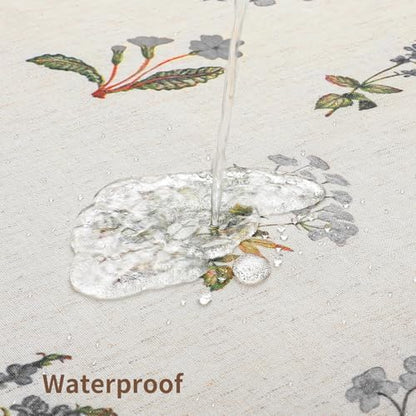 Colorful Star Farmhouse Grey Floral Linen Shower Curtain, 72" W x 72" L