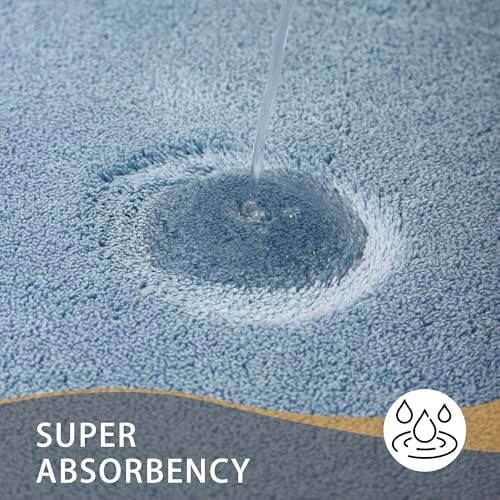 MINIDEAR Bathroom Rugs 36x24 Light Blue - Thick Memory Foam Bath Mat, Ultra Soft & Plush Non-Slip, Quick Dry, Absorbent Washable Floor Microfiber Mat for, Home Decor Accessories