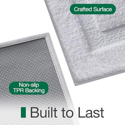 LUMI Ultra Soft Bathroom Rugs Absorbent, Non Slip Bath Mat 20x32, White