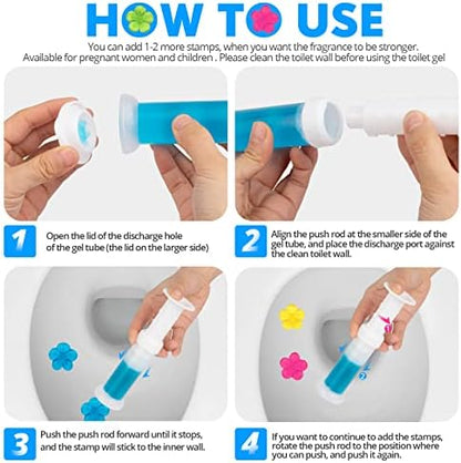 KILOSTEP Toilet Gel, 60 Count 5 Kinds Of Scent Toilet Cleaner Bowl Gel Stamp Kit Air Freshener