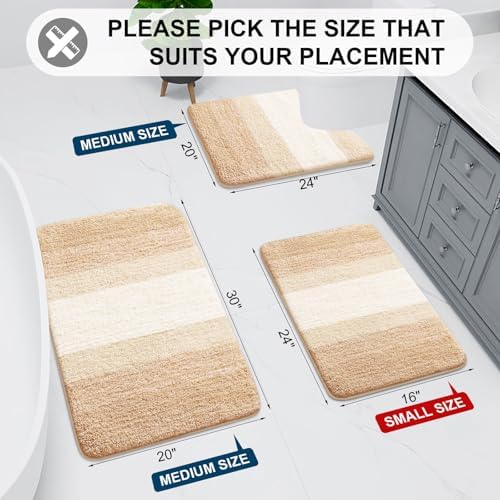 Arotive Microfiber Bathroom Rugs, Shaggy Soft Absorbent Bath Rug, 44x32