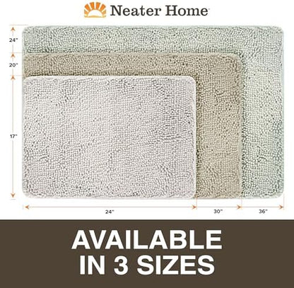 Neater Home Plush Bathroom Rugs 36x24 Thick Chenille Quick Dry Microfiber Absorbent Bath Mat, Soft Bath Rugs, Machine Washable Bathroom Floor Mat for Tub Shower Sink, Home Decor Accessories, Tan