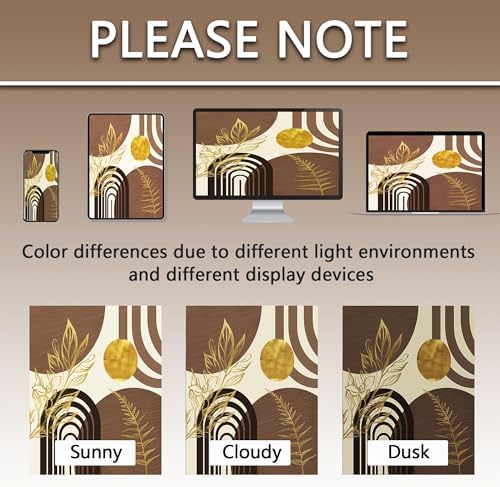 Brown and Gold Extra Long Shower Curtain, Tall 72X96 in, Mid Century