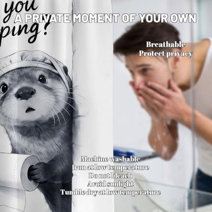 Funny Otter Shower Curtain Unique, 70x72 Inchs