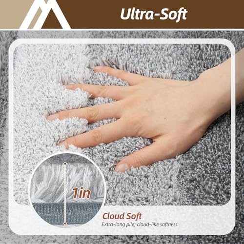 COSY HOMEER Toilet Rugs U-Shaped 24"x20", Ultra Soft Absorbent Bath Mat