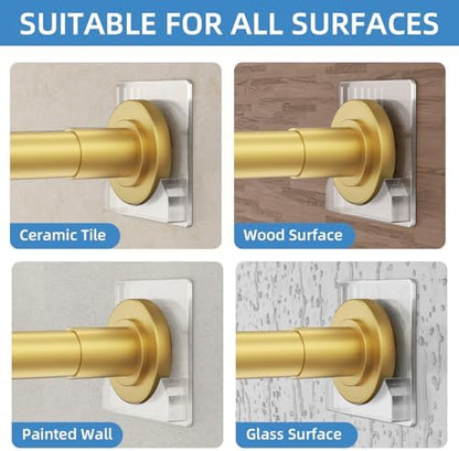 CorkLatta Gold Adjustable Shower Curtain Rod 32 to 80 inch with 2 Holders