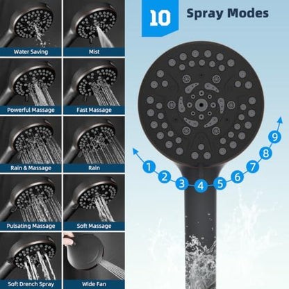 Hibbent All Metal High Pressure Shower Head, 10'' Rainfall Shower Head
