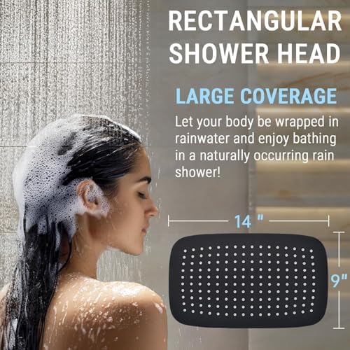 G-Promise All Metal 14" Rain Shower Head with Handheld for Bathroom Upgrade