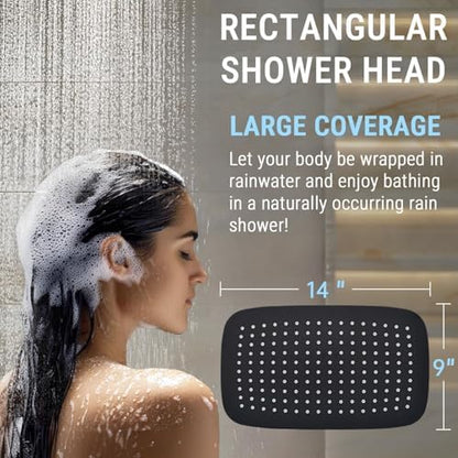G-Promise All Metal 14" Rain Shower Head with Handheld for Bathroom Upgrade
