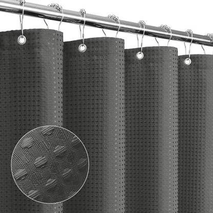 Gibelle Small Stall Charcoal Grey Fabric Shower Curtain, 36 x 72