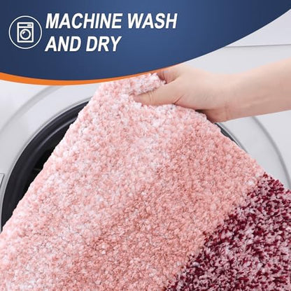 OLANLY Luxury Toilet Rugs U-Shaped 24x20, Soft Absorbent Microfiber Mat