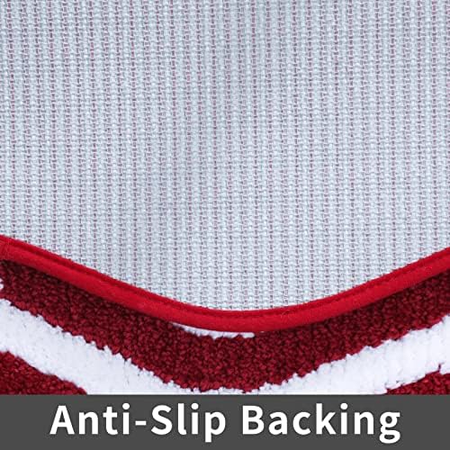 COSY HOMEER Extra Thick Bath Rugs Set - Anti-Slip Bath Mats Soft Plush 100% Strong Mirco Polyeste Mat Living Room Bathroom Mat Floor Water Absorbent(Red,20/inch X 32/'' + 24/inch X 48'' - Inches)