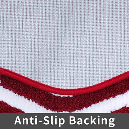 COSY HOMEER Extra Thick Bath Rugs Set - Anti-Slip Bath Mats Soft Plush 100% Strong Mirco Polyeste Mat Living Room Bathroom Mat Floor Water Absorbent(Red,20/inch X 32/'' + 24/inch X 48'' - Inches)
