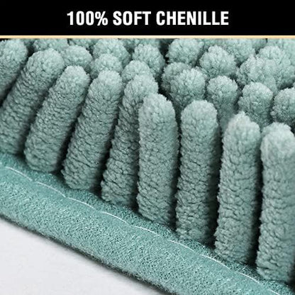 H.VERSAILTEX Bath Mat for Bathroom Non Slip Luxury Chenille Ultra Soft Bath Rugs 24x36 Absorbent Non Skid Shaggy Rugs Washable Dry Fast Plush Area Carpet Mats, Eggshell Blue