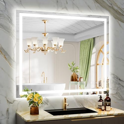 48x40 LED Bathroom Mirror with Lights, Lighted Vanity Mirror