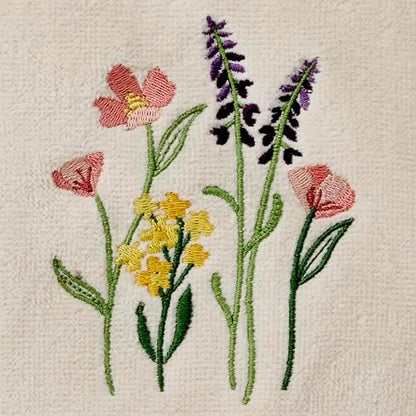 SKL Home Meadow Bouquet Hand Towel Set-2pc, Embroidered, Natural