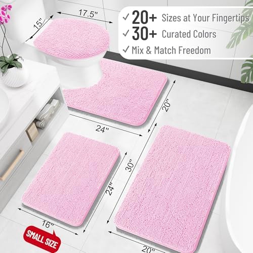 OLANLY Toilet Rugs U-Shaped 24x20, Soft Absorbent Chenille Contour Rugs