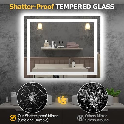 Hivone 40"X32" LED Bathroom Mirror with Lights, UL Listed