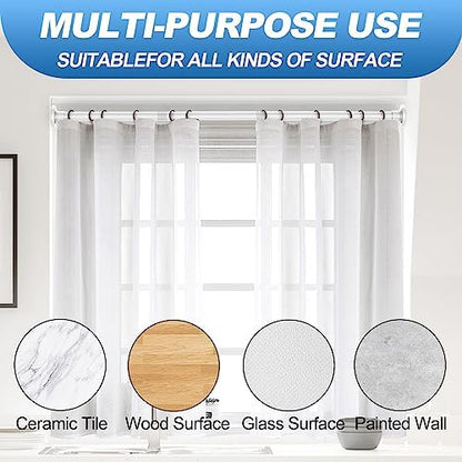 CorkLatta White Shower Curtain Rod 31 to 80 Inch,1 Inch Diameter Adjustable Spring Tension Stainless Steel Telescoping Rod,Easy Install,No Rust