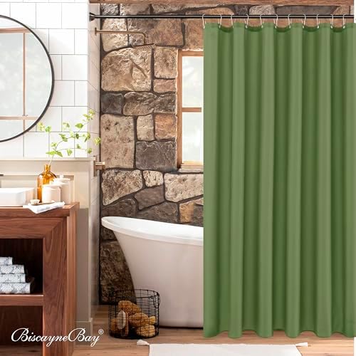 Fabric Shower Curtain Liner 72x72 Inch-Sage Standard Size Shower Liners