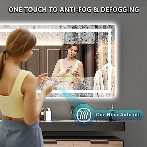 72x36 LED Bathroom Mirror with Lights, Lighted Vanity Mirror
