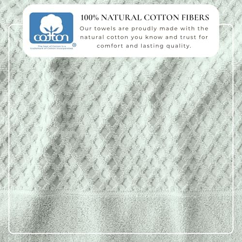 Great Bay Home Bath Towels - 100% Cotton 4 Pack 54x27 Bath Towel Set - Absorbent, Durable, Quick-Dry Towels for Bathroom (Pastel Blue)