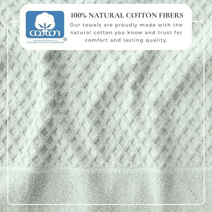 Great Bay Home Bath Towels - 100% Cotton 4 Pack 54x27 Bath Towel Set - Absorbent, Durable, Quick-Dry Towels for Bathroom (Pastel Blue)