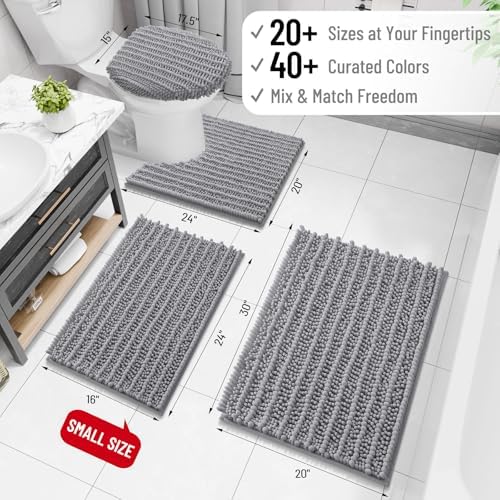 Arotive Bathroom Rugs Mat 60x24, Soft Absorbent Chenille Shaggy Bath Mat