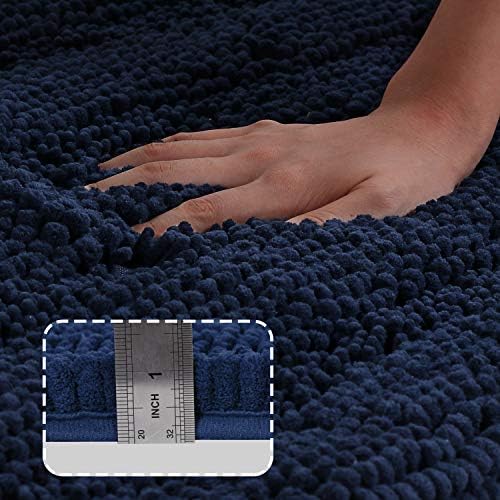 Turquoize Bathroom Rug Set, 2 Piece Soft Absorbent Chenille Bath Rug Set