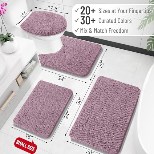 OLANLY Toilet Rugs U-Shaped 24x20, Soft Absorbent Chenille Contour Rugs