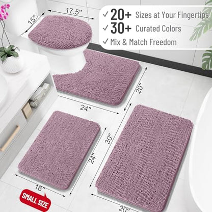 OLANLY Toilet Rugs U-Shaped 24x20, Soft Absorbent Chenille Contour Rugs