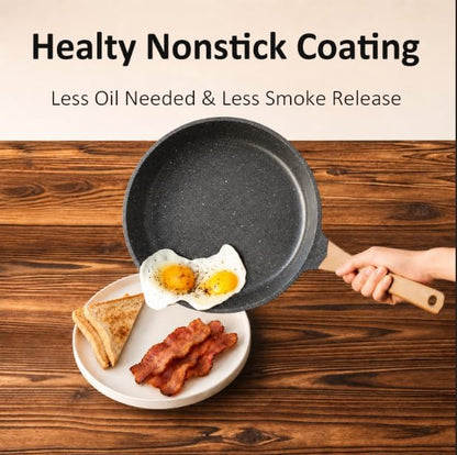 ITSMILLERS Kitchen Nonstick Cookware 3 Piece Omelette Pan Skillet Set, Nonstick Die-cast Deep Frying Pans set with Induction Bottom, 8, 9.5 & 11 Inches Frying Pans with Stay Cool Handles, PFOA Free