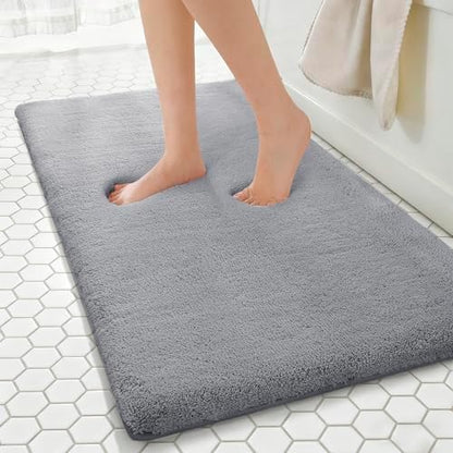 MINIDEAR Bathroom Rugs 44x24 Dark Gray - Thick Memory Foam Bath Mat, Ultra Soft & Plush Fluffy, Non-Slip, Quick Dry, Absorbent Washable Floor Microfiber Mat for Tub, Home Decor Accessories