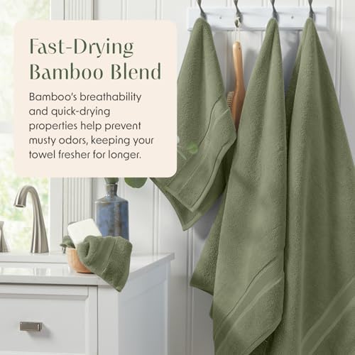 Luxury Bamboo Rayon Oversized Bath Towel Set | 2-Pack | Ultra Soft | Green