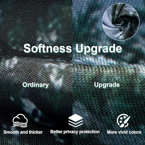 ORTIGIA Dark Green Misty Forest Heavy Duty Shower Curtain for Bathroom, Nature Woodland Shower Curtain Set with Hooks, Decorative Pine Tree Fog Magic Bath Curtain for Home, 70x72