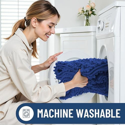 Smiry Bathroom Rugs 59X24, Extra Soft Rubber Backing Chenille Bath Mats
