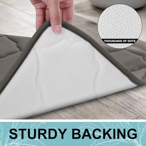 OLANLY Memory Foam Bath Mat Rug 30x20, Ultra Soft Bathroom Rugs, Taupe