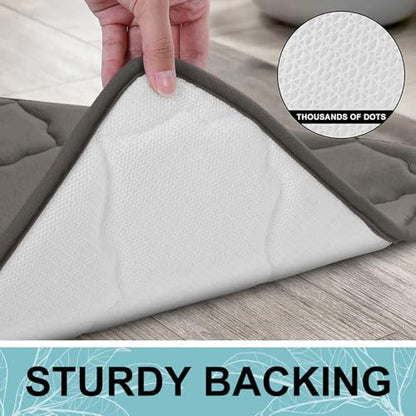 OLANLY Memory Foam Bath Mat Rug 30x20, Ultra Soft Bathroom Rugs, Taupe