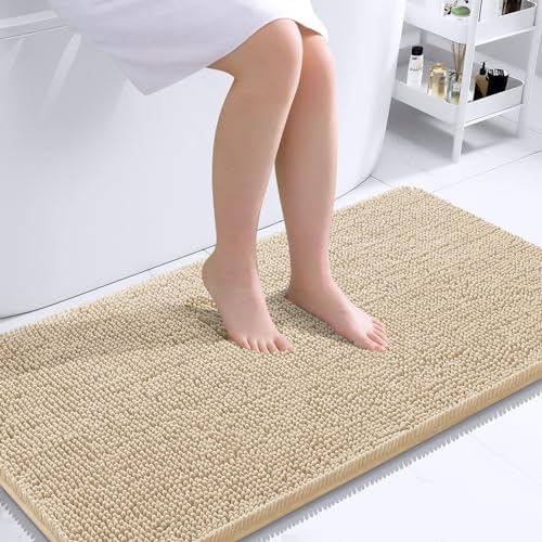 OLANLY Bathroom Runner Rugs 44x24, Extra Soft Absorbent Chenille Bath Rugs
